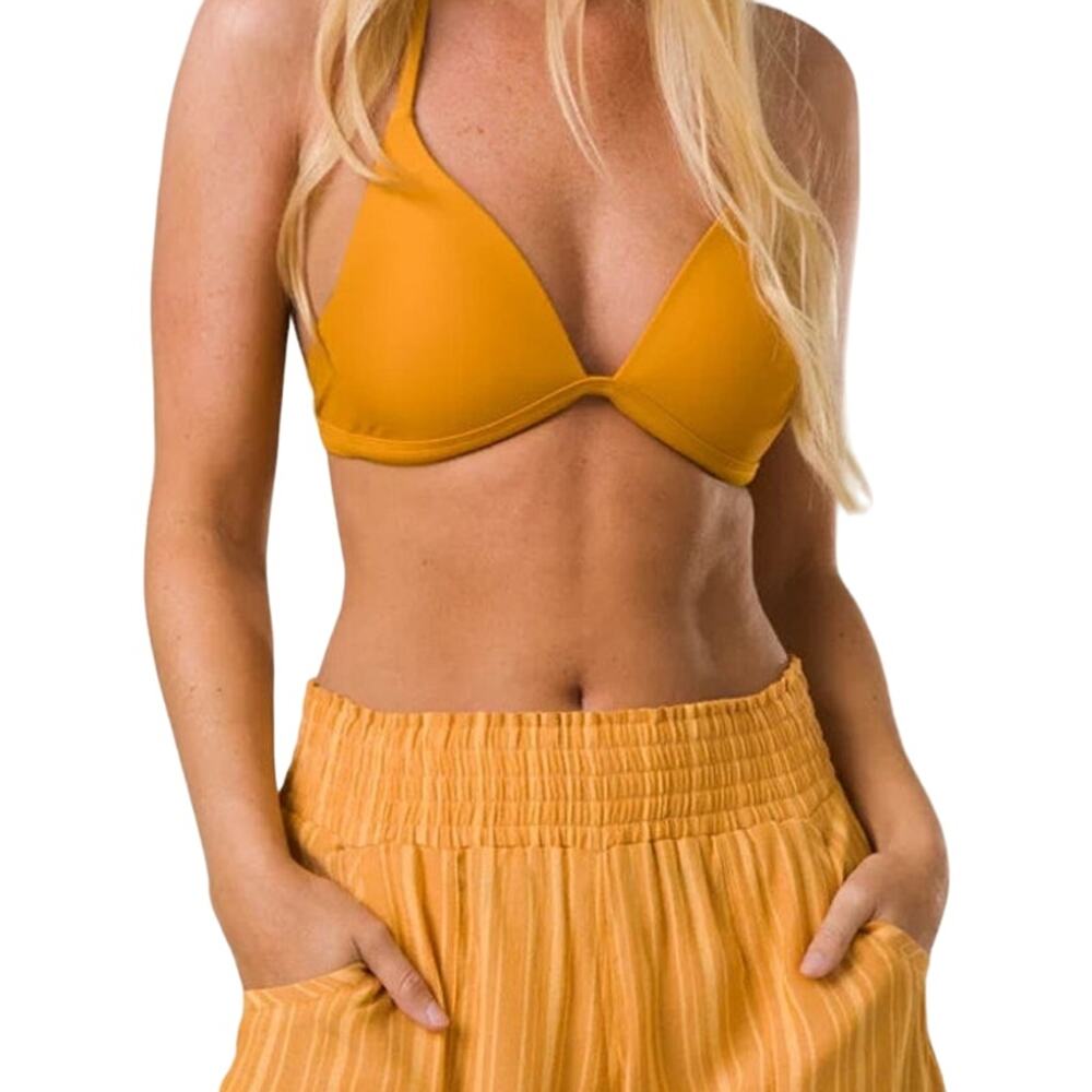 PrAna Women's Small Deep Solstice Lexie Halter Top Swimwear Bathing Suit N11-1